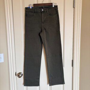 NWT Well Worn High Rise Classic Straight Leg Pants Casual, Office Olive Green 10